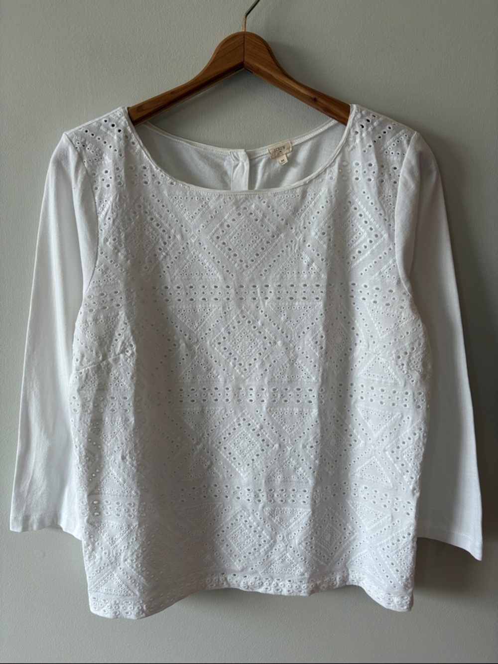 J Crew Eyelet Front Top White Size Medium